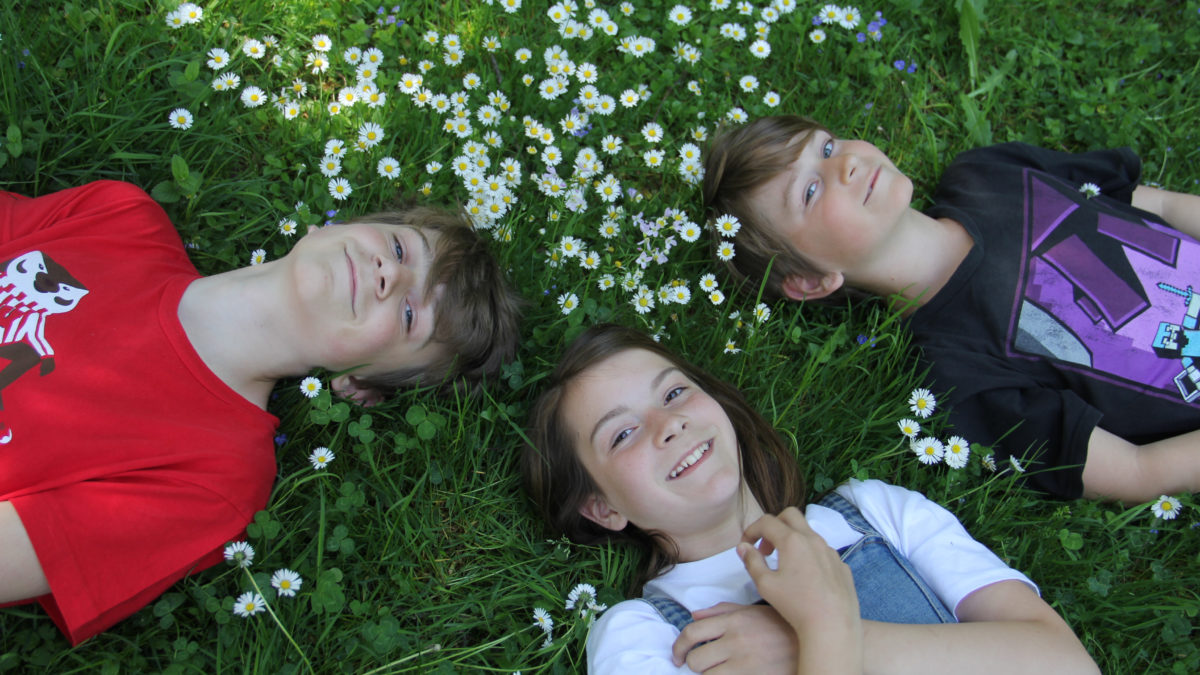 Kinder im Gras